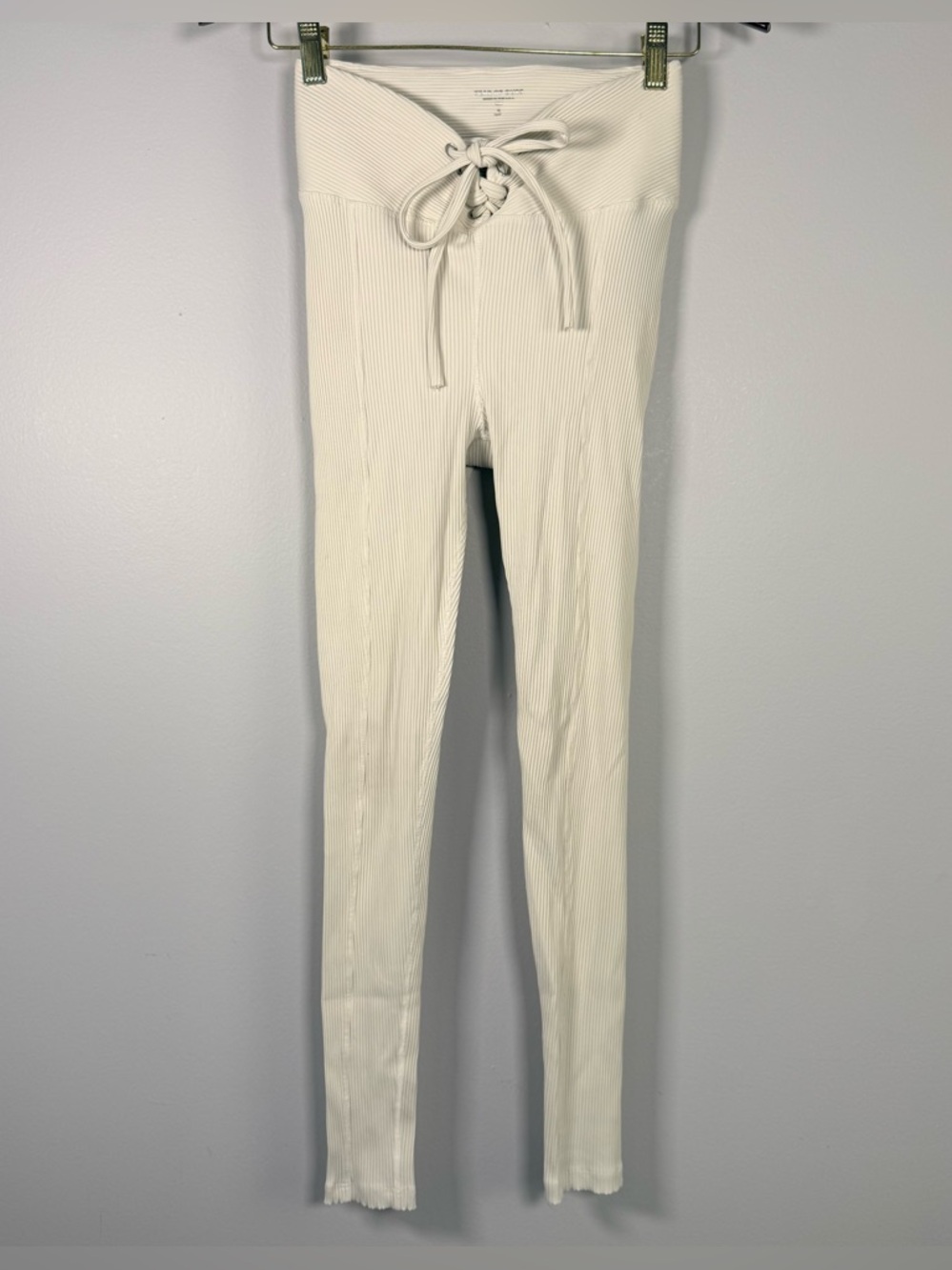 YEAR OF OURS
Football Lace-up Ribbed Stretch-jersey Leggings Small Cream